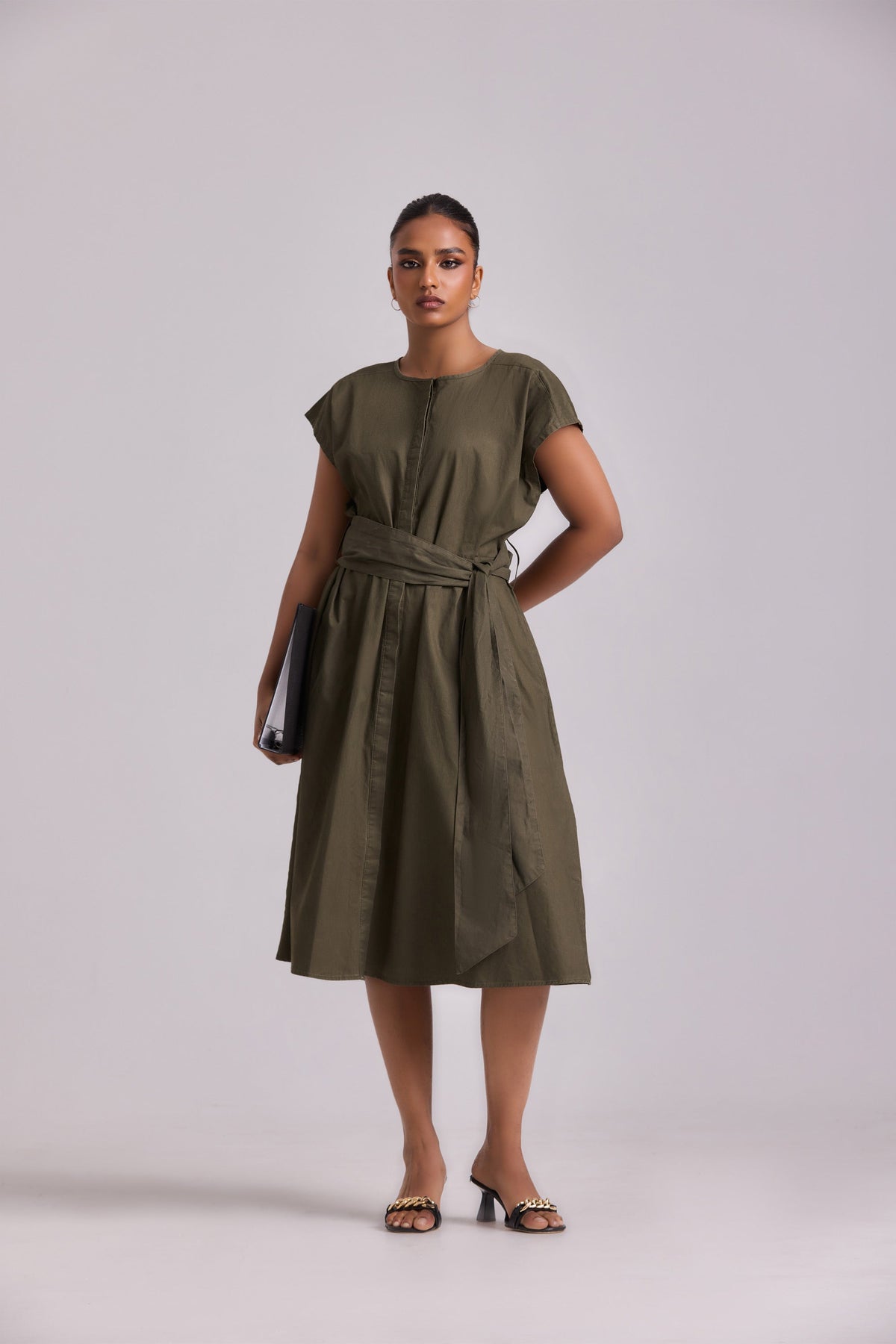 earthbound green dress Ease Belted Plus Swimwear